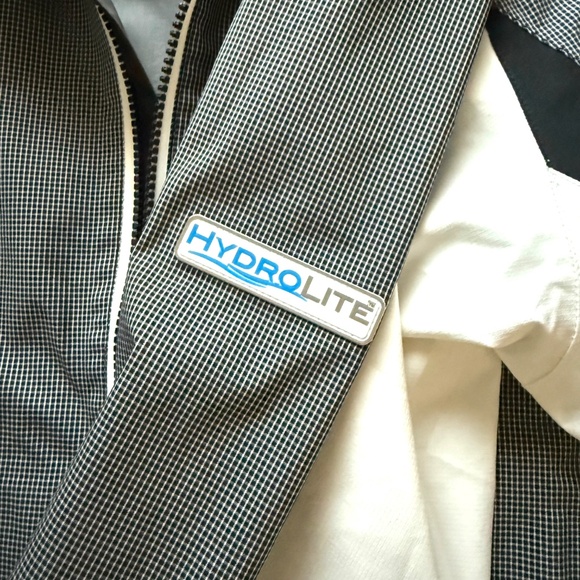 Footjoy DJ Hydrolite Grey/White/Black Full Zip Rain Wind Golf Jacket Mens Medium - Picture 7 of 9